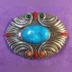 Engraved Trophy Belt Buckle Rodeo Vintage Four Feathers Western Belt Buckle New